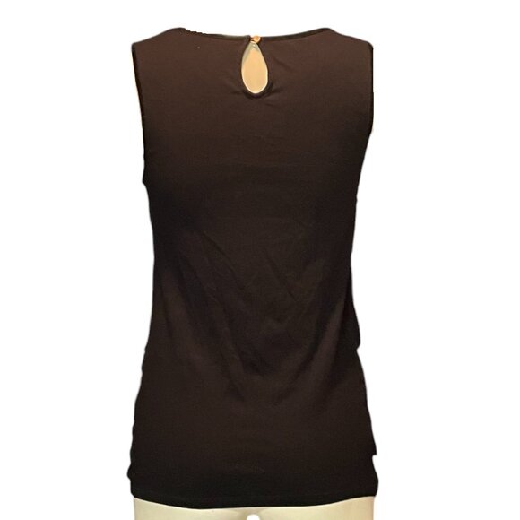 Ann Taylor Polka-Dots & Ruffled Tiers Sheer Sleeveless Top - Picture 3 of 6